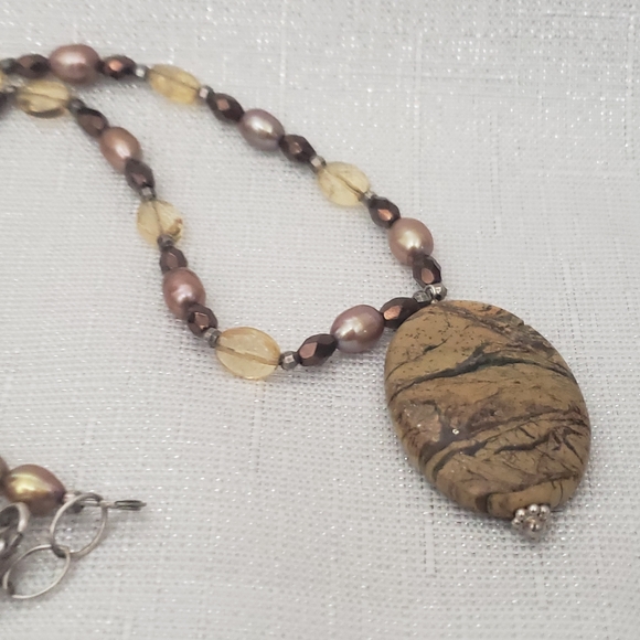 OOAK Sterling Silver/Jasper/Pearl/Citrine … - Picture 5 of 11